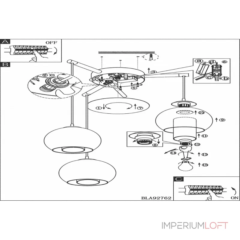 Подвесной светильник Eglo ПРОМО Bolsano 92762 