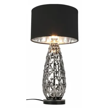 Настольная лампа декоративная Omnilux Borselli OML-19404-01 Цвет арматуры хром Цвет плафонов черный