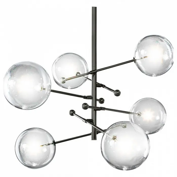 Подвесной светильник DeLight Collection Globe Mobile KG0835P-6 black Цвет арматуры черный Цвет плафонов прозрачный от ImperiumLoft
