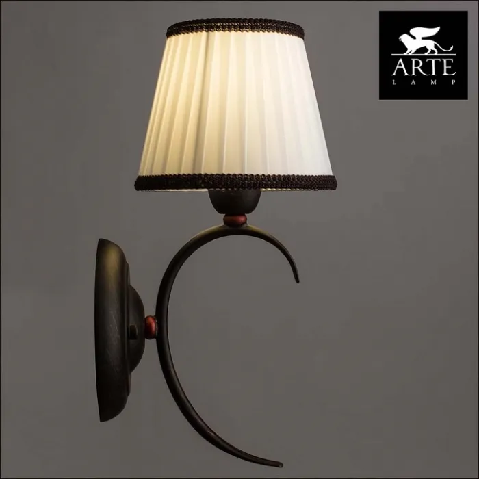 Бра Arte Lamp Irene A5133AP-1BR Цвет арматуры коричневый Цвет плафонов белый от ImperiumLoft