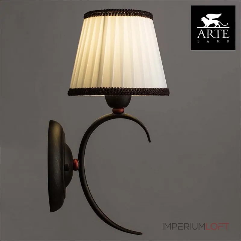 Бра Arte Lamp Irene A5133AP-1BR Цвет арматуры коричневый Цвет плафонов белый