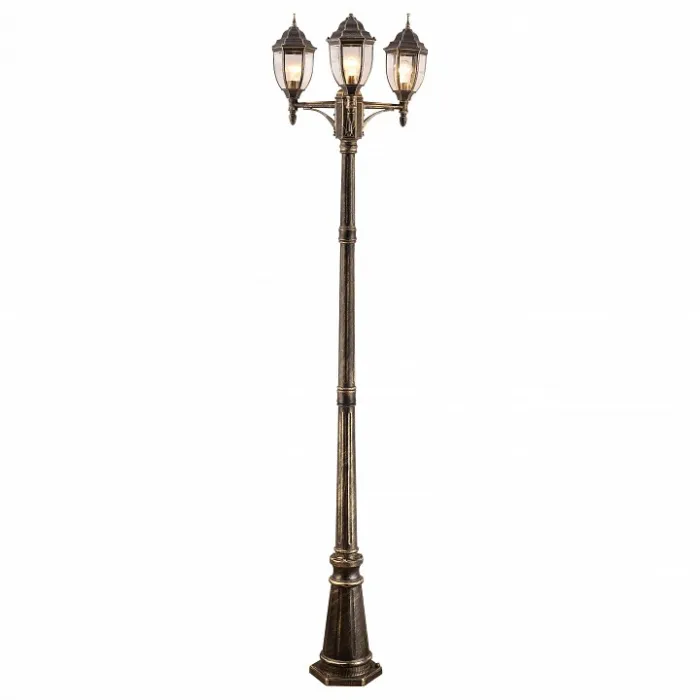 Фонарный столб Arte Lamp 3151 A3151PA-3BN Цвет арматуры золото Цвет плафонов прозрачный от ImperiumLoft