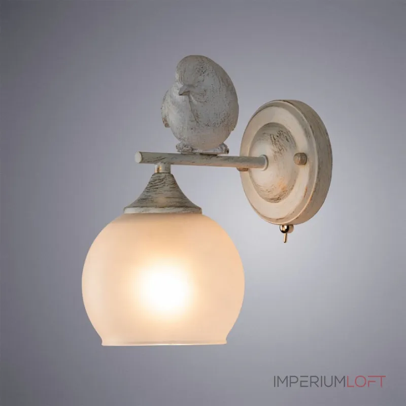 Бра Arte Lamp Gemelli A2150AP-1WG Цвет плафонов белый Цвет арматуры золото