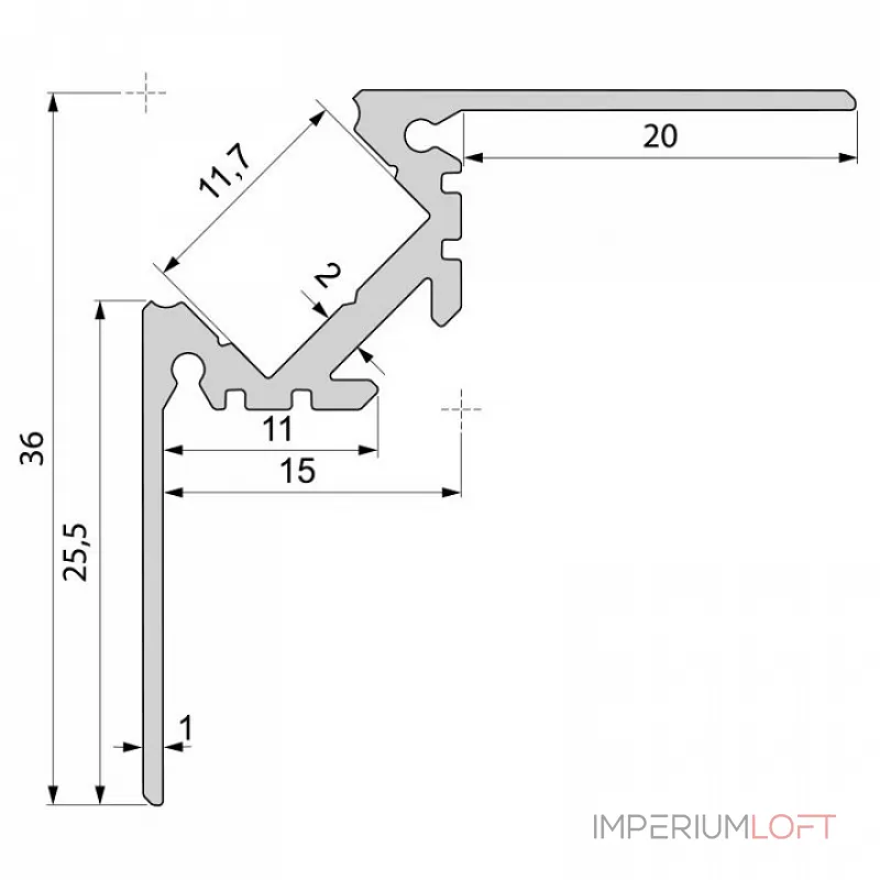 Профиль накладной  Deko-Light AV-02-10 970450 Цвет арматуры серебро Цвет плафонов прозрачный