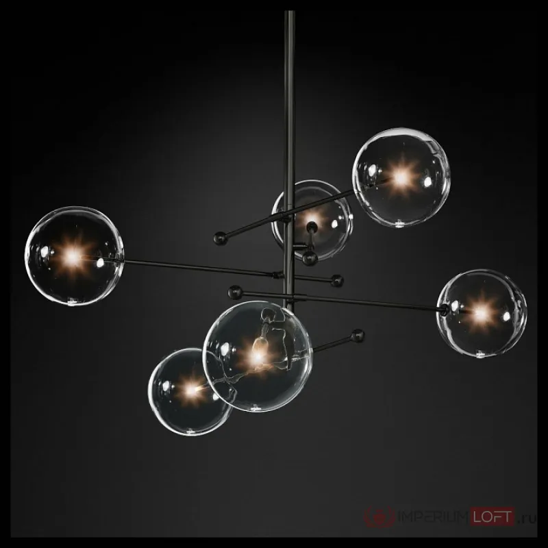 Подвесной светильник DeLight Collection Globe Mobile KG0835P-6 black Цвет арматуры черный Цвет плафонов прозрачный от ImperiumLoft