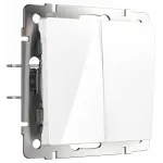 Выключатель двухклавишный без рамки Werkel белый W1123001