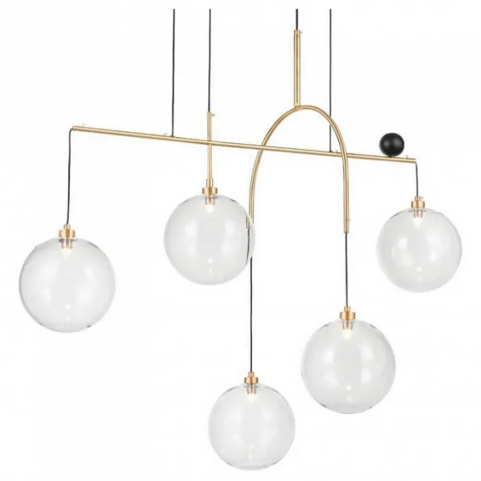 Подвесная люстра Vele Luce Freedom VL5544P05 Цвет арматуры золото Цвет плафонов прозрачный от ImperiumLoft