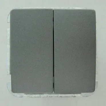 Выключатель двухклавишный без рамки Imex 1122L 1122L-S340 Цвет арматуры серый
