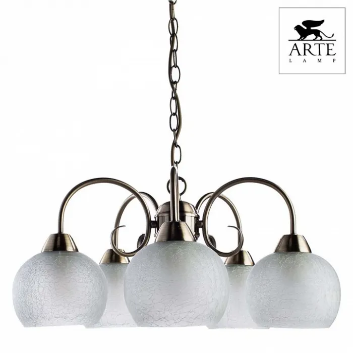 Подвесная люстра Arte Lamp Margo A9316LM-5AB Цвет арматуры бронза Цвет плафонов белый от ImperiumLoft