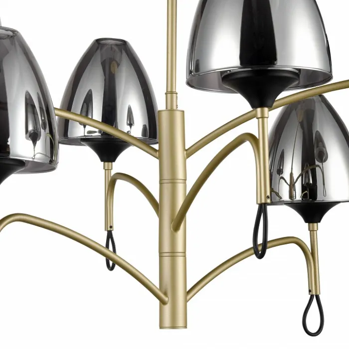Люстра на штанге Vele Luce Oro VL5654P26 Цвет арматуры Желтый Цвет плафонов Серый от ImperiumLoft