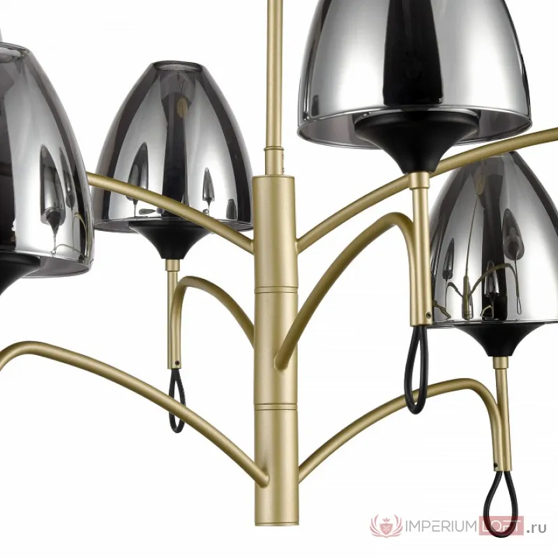Люстра на штанге Vele Luce Oro VL5654P26 Цвет арматуры Желтый Цвет плафонов Серый от ImperiumLoft