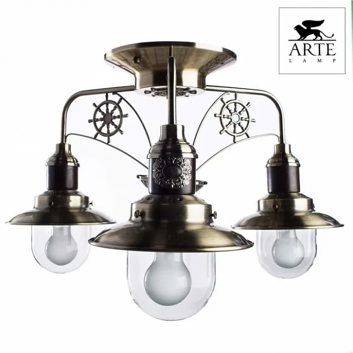 Потолочная люстра Arte Lamp Sailor A4524PL-3AB Цвет арматуры бронза Цвет плафонов прозрачный от ImperiumLoft