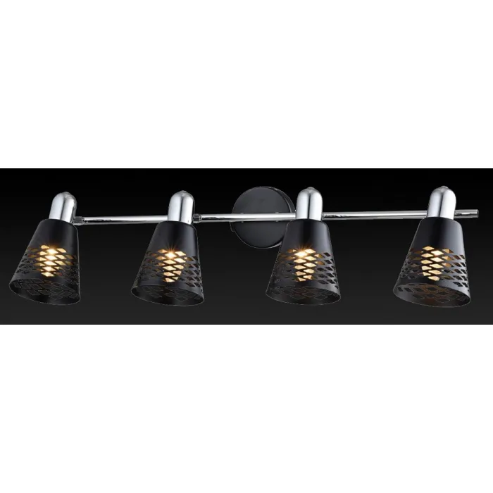 Спот TopLight Susan TL3760Y-04BC Цвет арматуры хром Цвет плафонов черный от ImperiumLoft