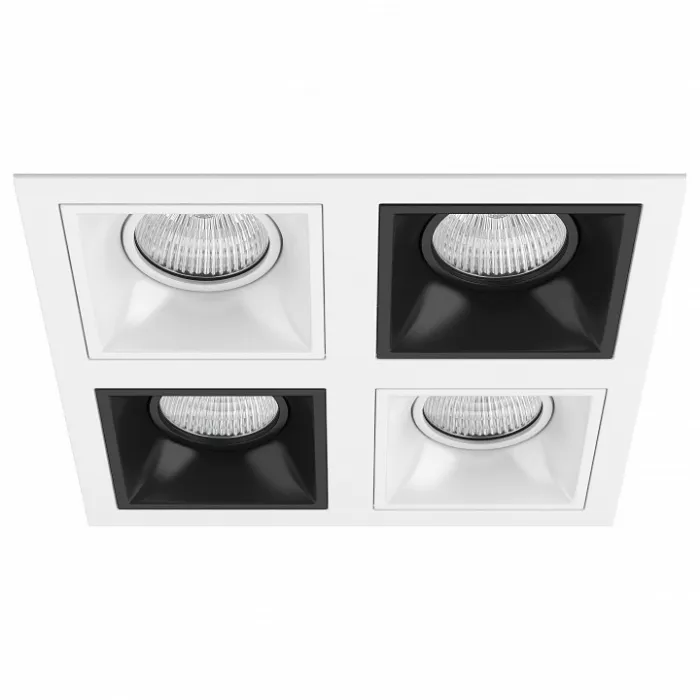 Встраиваемый светильник Lightstar Domino D54606070607 цвет арматуры черно-белый от ImperiumLoft