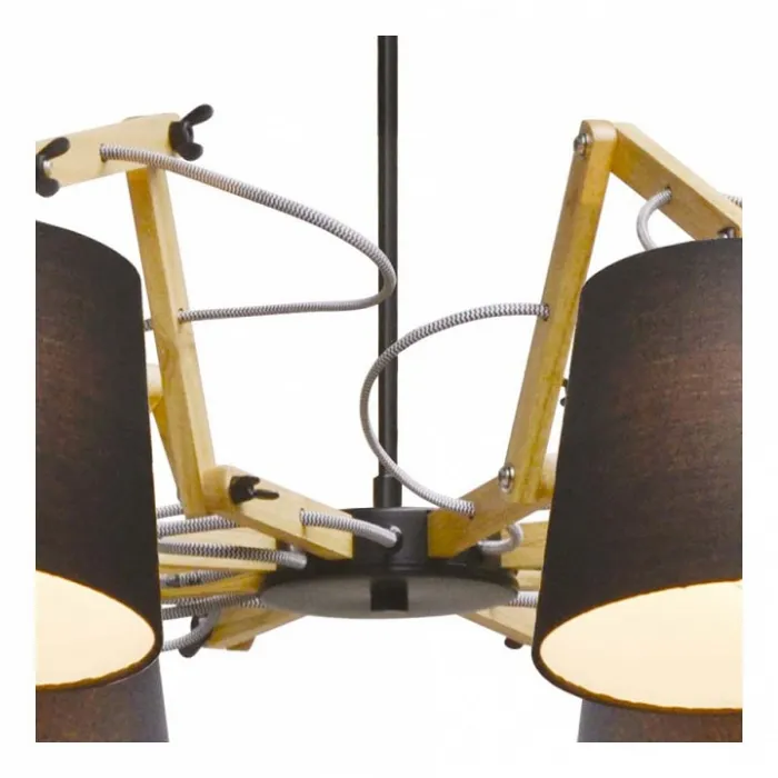 Подвесная люстра Arte Lamp Pinocchio A5700LM-8BK Цвет арматуры коричневый Цвет плафонов черный от ImperiumLoft