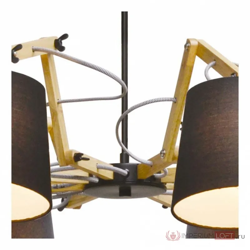 Подвесная люстра Arte Lamp Pinocchio A5700LM-8BK Цвет арматуры коричневый Цвет плафонов черный от ImperiumLoft