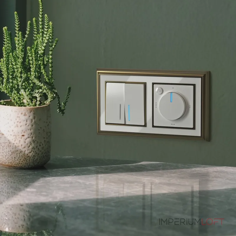 Выключатель проходной двухклавишный с подсветкой без рамки Werkel W112 4 W1122101 от ImperiumLoft Выключатель проходной двухклавишный с подсветкой без рамки Werkel W112 4 W1122101 от ImperiumLoft