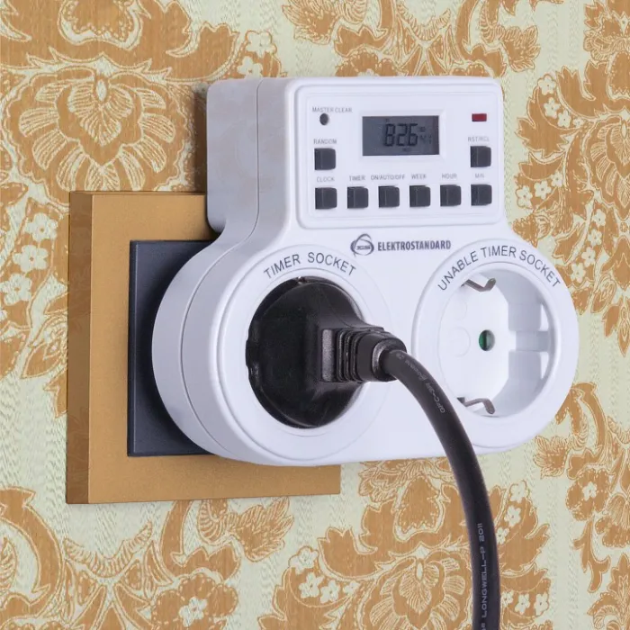 Розетка-таймер накладная Elektrostandard TMH-E-5 a026138 Цвет арматуры белый от ImperiumLoft