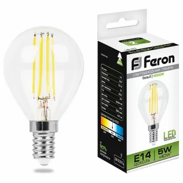 Лампа светодиодная Feron Saffit LB-61 E14 5Вт 4000K 25579 Цвет арматуры Неокрашенный Цвет плафонов зеленый