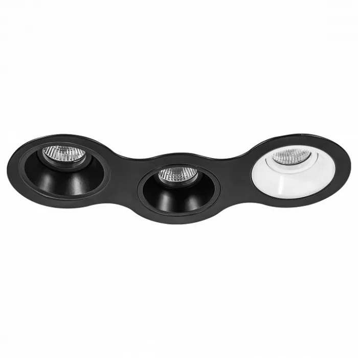 Встраиваемый светильник Lightstar Domino D697070706 цвет арматуры черно-белый от ImperiumLoft