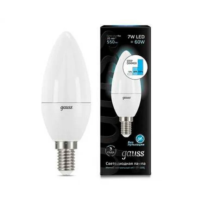 Лампа светодиодная Gauss 1031 E14 7Вт 4100K 103101207-S от ImperiumLoft