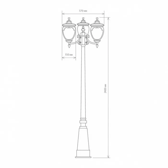 Фонарный столб Elektrostandard Andromeda Andromeda F/3 (GLYF-8024F/3) белое золото от ImperiumLoft