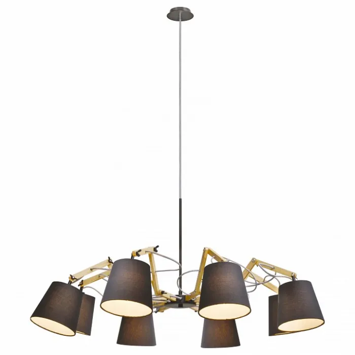 Подвесная люстра Arte Lamp Pinocchio A5700LM-8BK Цвет арматуры коричневый Цвет плафонов черный от ImperiumLoft