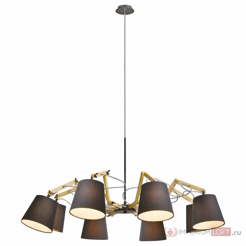 Подвесная люстра Arte Lamp Pinocchio A5700LM-8BK Цвет арматуры коричневый Цвет плафонов черный от ImperiumLoft