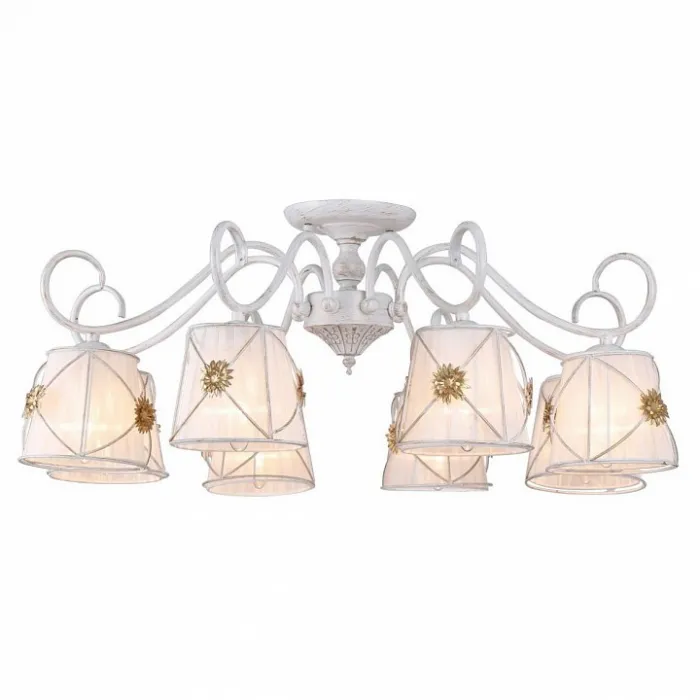 Люстра на штанге Arte Lamp Fortuna A5495PL-8WG Цвет арматуры золото Цвет плафонов белый от ImperiumLoft