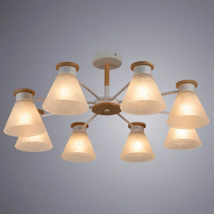 Люстра на штанге Arte Lamp Tyler A1031PL-8WH Цвет плафонов разноцветный Цвет арматуры белый от ImperiumLoft