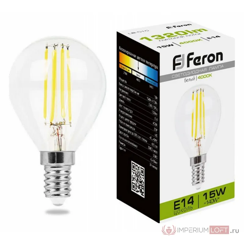 Лампа светодиодная Feron LB-515 E14 15Вт 4000K 38250 от ImperiumLoft
