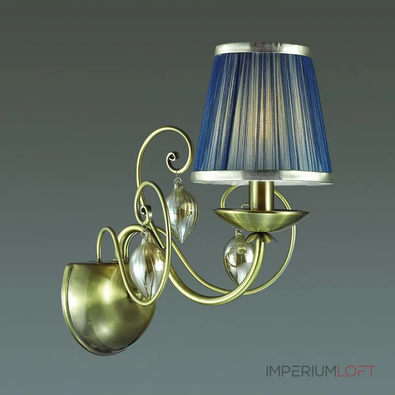 Бра Odeon Light Niagara 3921/1W Цвет арматуры бронза Цвет плафонов синий от ImperiumLoft