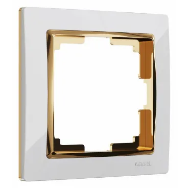 Рамка на 1 пост Werkel белый / золото W0011933 Цвет арматуры золото от ImperiumLoft
