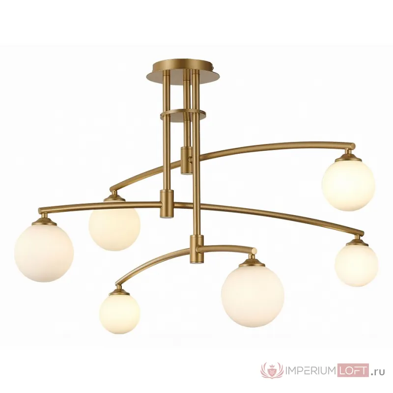 Люстра на штанге ST-Luce Sembrare SL1208.302.06 Цвет плафонов белый Цвет арматуры золото от ImperiumLoft