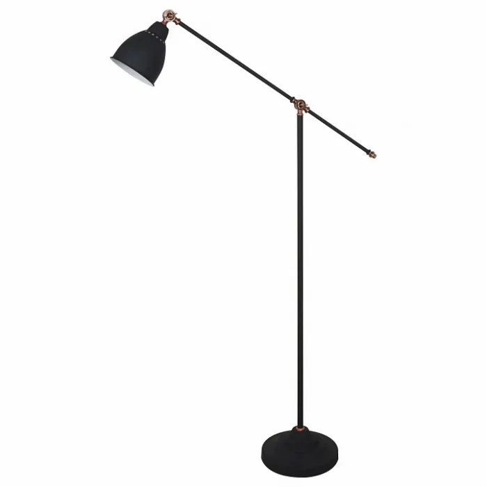 Торшер Arte Lamp Braccio A2054PN-1BK Цвет арматуры черный Цвет плафонов черный от ImperiumLoft