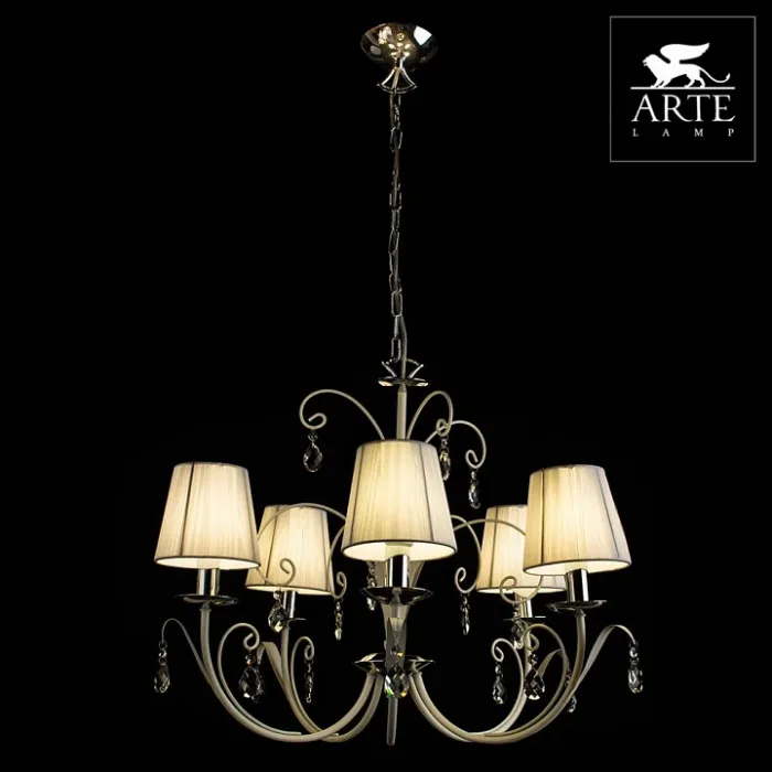 Подвесная люстра Arte Lamp Romana Snow A1743LM-5WH Цвет арматуры белый Цвет плафонов белый от ImperiumLoft