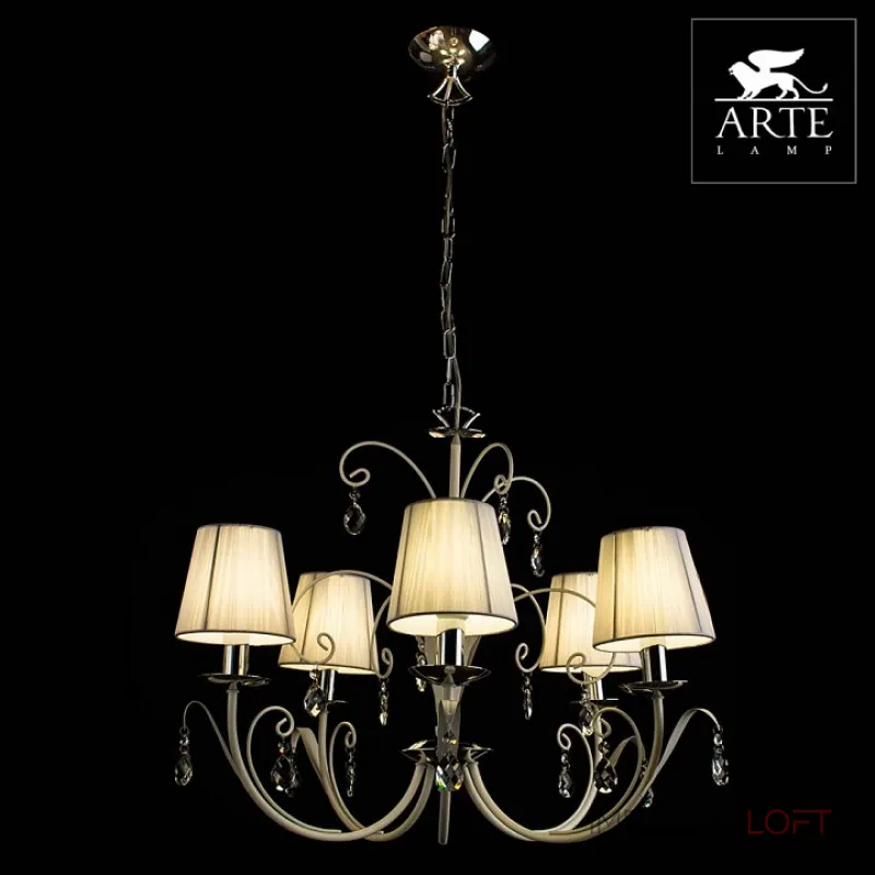 Подвесная люстра Arte Lamp Romana Snow A1743LM-5WH Подвесная люстра Arte Lamp Romana Snow A1743LM-5WH