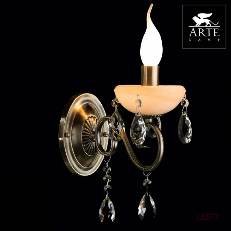 Бра Arte Lamp Onyx A9591AP-1AB Цвет арматуры бронза Цвет плафонов прозрачный