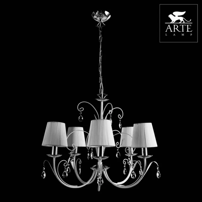 Подвесная люстра Arte Lamp Romana Snow A1743LM-5WH Цвет арматуры белый Цвет плафонов белый от ImperiumLoft