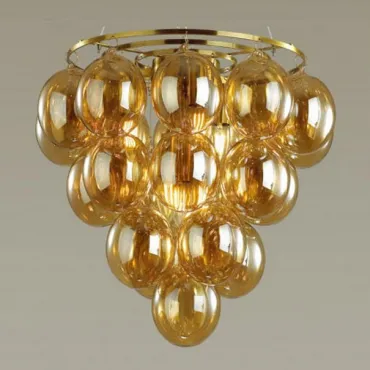 Подвесной светильник Odeon Light Grape 4812/6 Цвет плафонов янтарный Цвет арматуры бронза