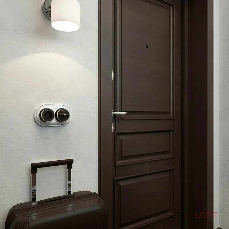 Розетка с заземлением Werkel Vintage мокко, хром W5871052 от ImperiumLoft