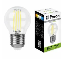 Лампа светодиодная Feron LB-52 E27 7Вт 4000K 25877 Цвет арматуры неокрашенный