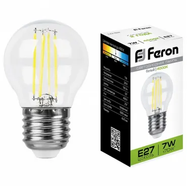 Лампа светодиодная Feron LB-52 E27 7Вт 4000K 25877 Цвет арматуры неокрашенный