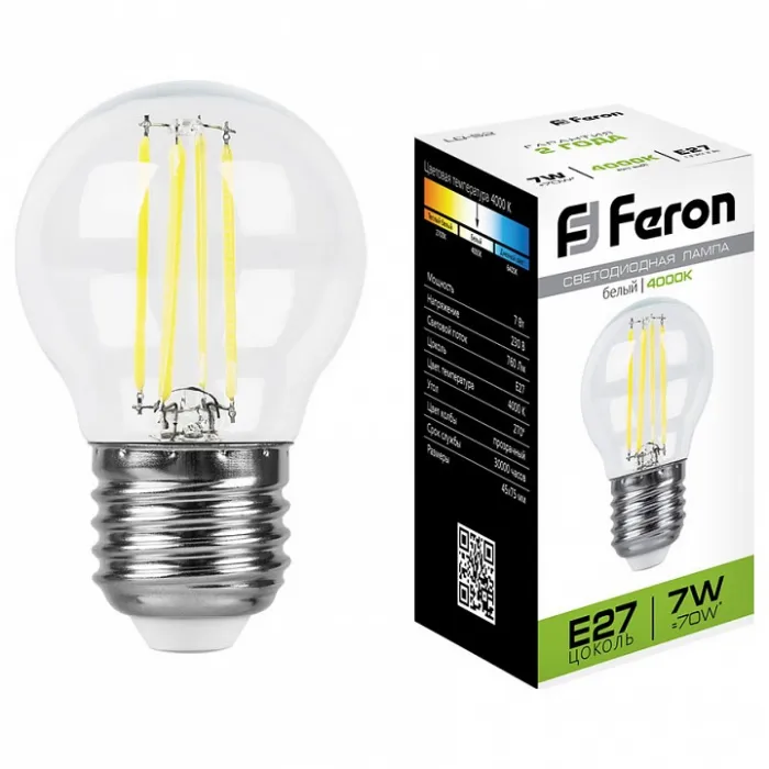Лампа светодиодная Feron LB-52 E27 7Вт 4000K 25877 Цвет арматуры неокрашенный от ImperiumLoft