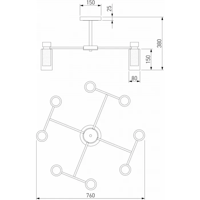 Люстра на штанге Eurosvet Amado 70115/8 белый от ImperiumLoft