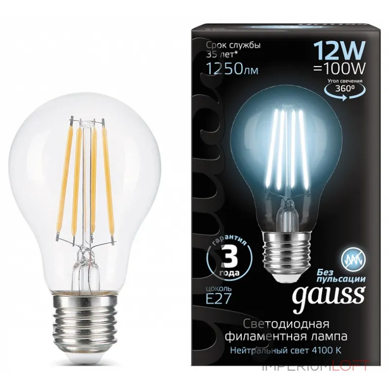 Лампа светодиодная Gauss Filament 102902212