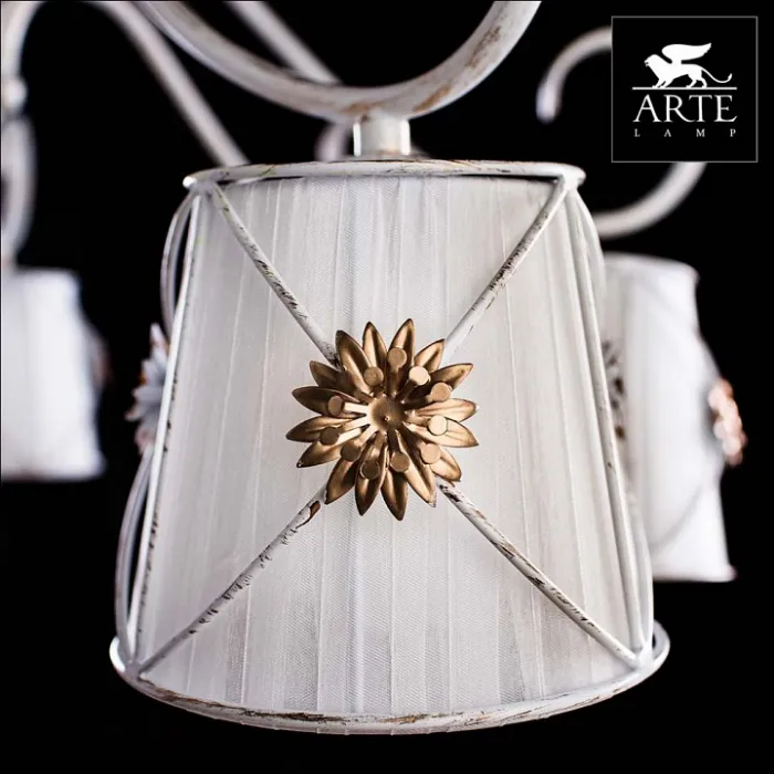 Люстра на штанге Arte Lamp Fortuna A5495PL-8WG Цвет арматуры золото Цвет плафонов белый от ImperiumLoft