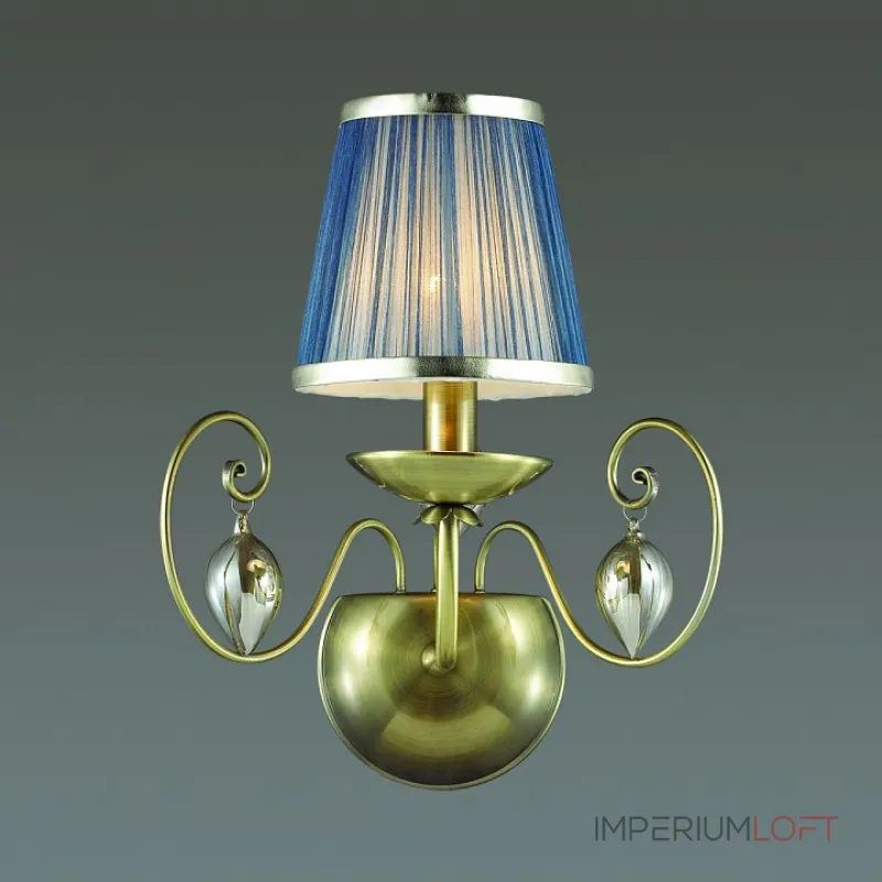 Бра Odeon Light Niagara 3921/1W Цвет арматуры бронза Цвет плафонов синий от ImperiumLoft