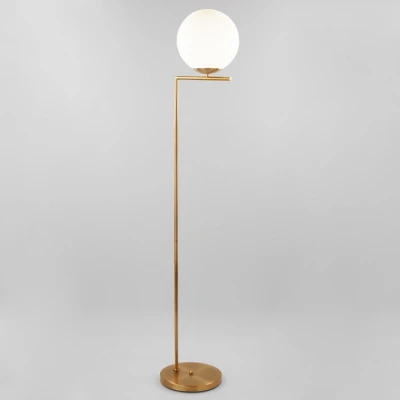 Напольный светильник со стеклянным плафоном 01083/1 латунь