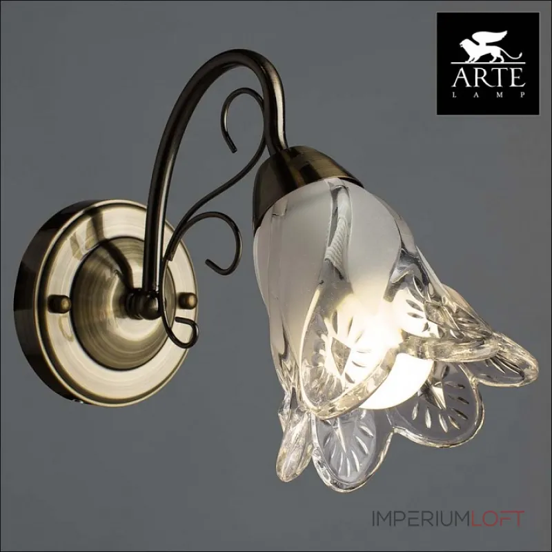 Бра Arte Lamp Fiorita A6273AP-1AB Цвет арматуры бронза Цвет плафонов белый